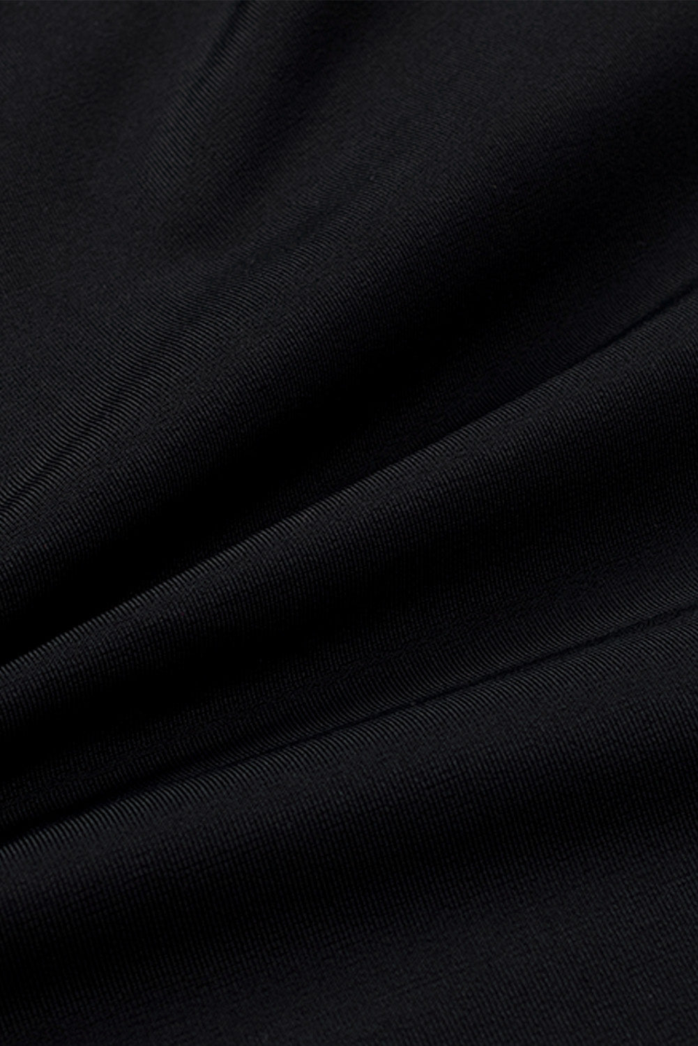 Black Colorblock Scalloped V Neck Tankini Swimsuit