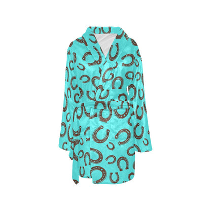 Turquoise Horseshoe Women's Western Bath Robe