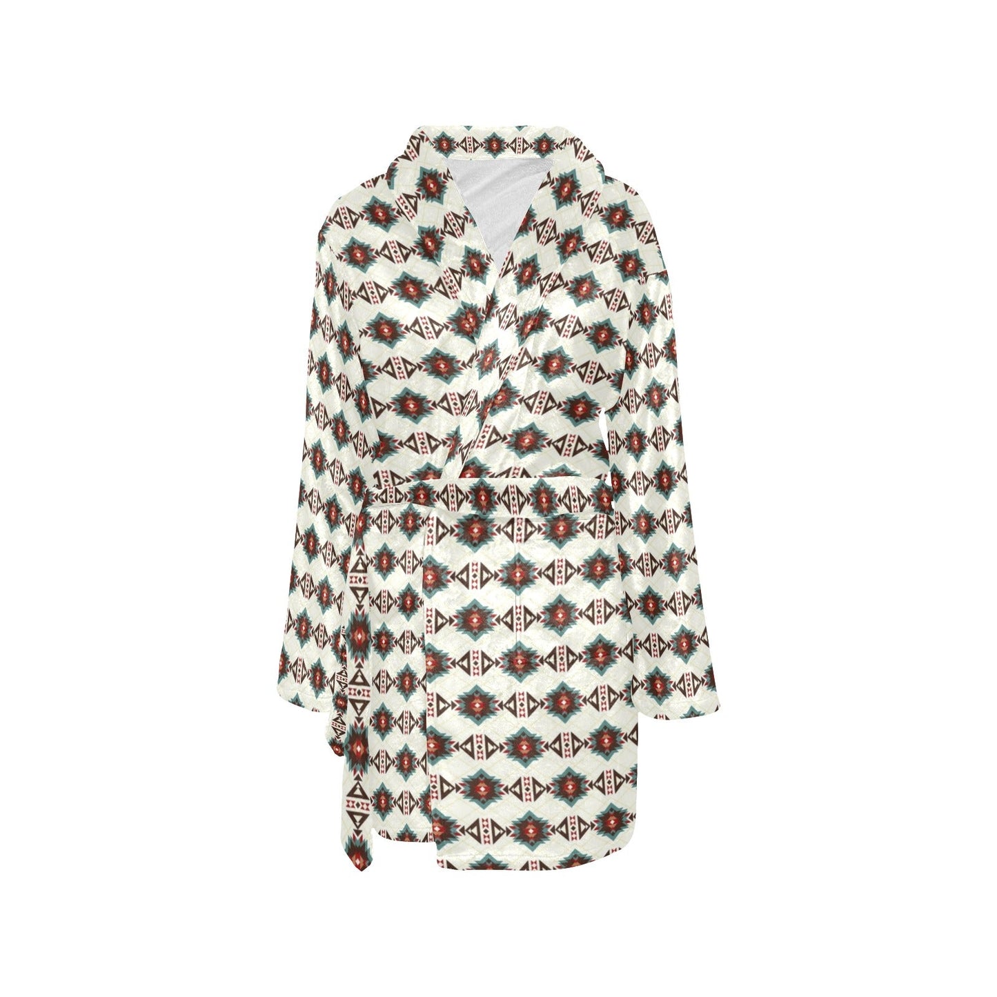 White Aztec Women's Western Bath Robe