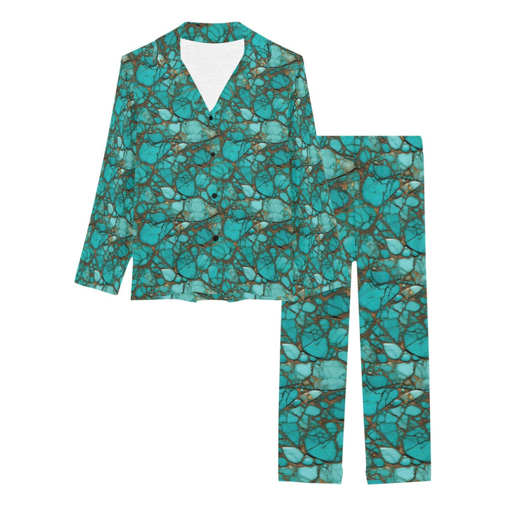 All Turquoise Women's Long Pajama Set