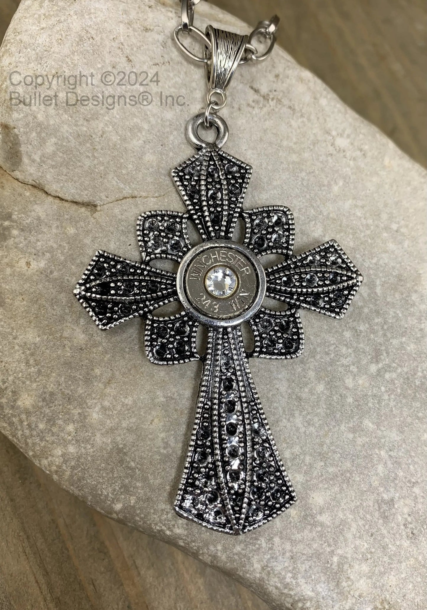 Cross Necklace, Antique & Black Custom Bullet Necklace, Nickel or Brass, 308, 30-06,  243, 45 Auto, 270, 6.5 Creedmoor, 7mm-08