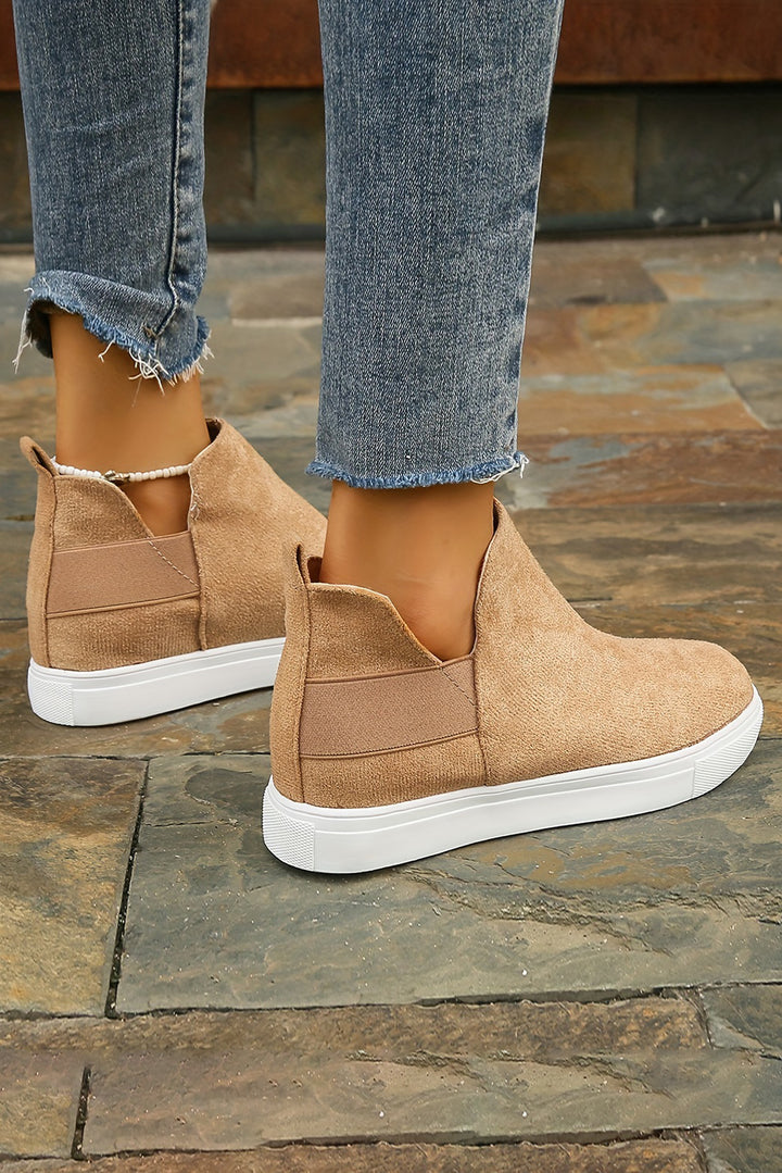 Camel High Top Slip-on Casual Sneakers