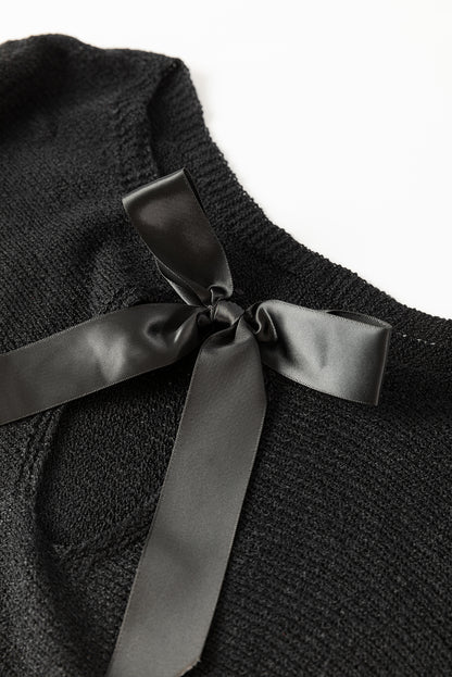 Ribbon Bow Knot Dolman Sleeve Sweater