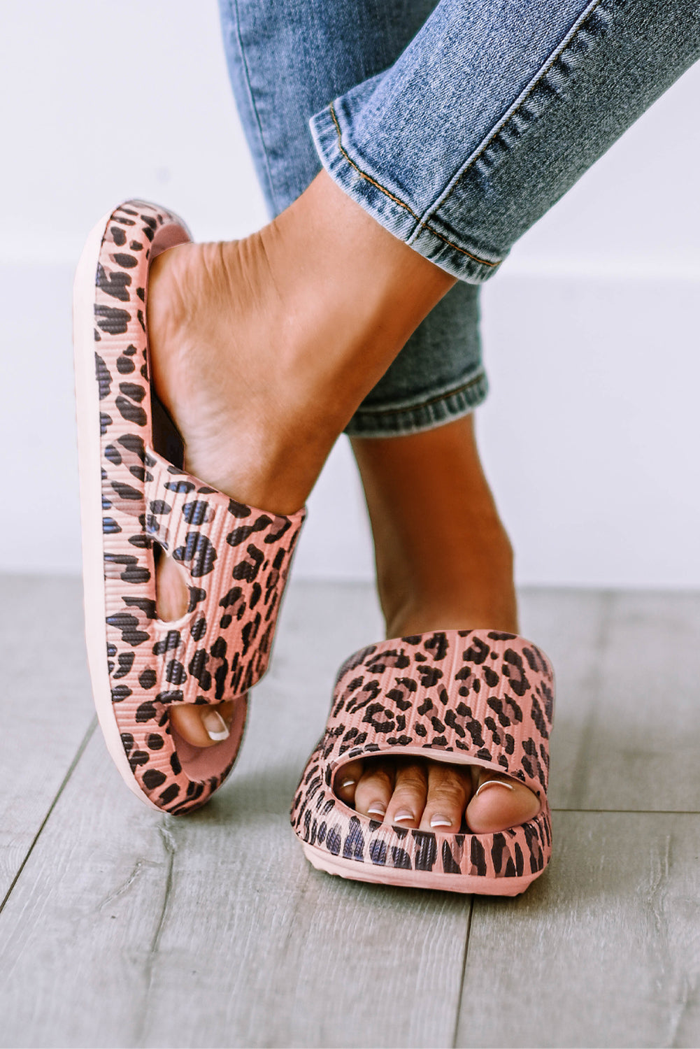 Leopard Cloud Slides Thick Flat Slippers