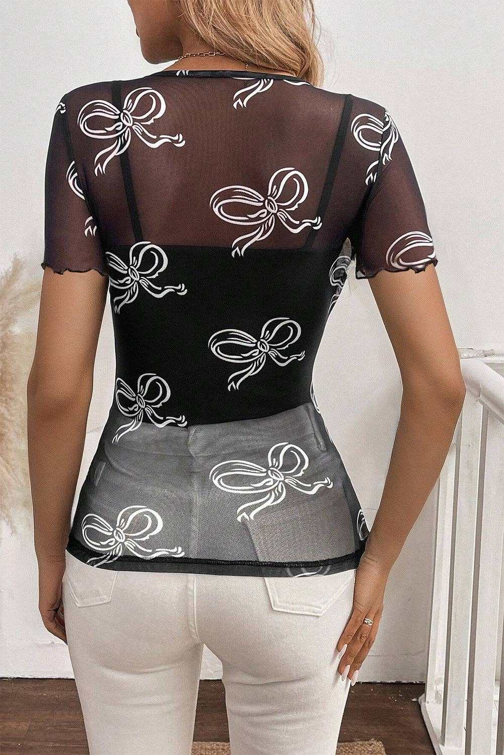 Bow Mesh Summer Top