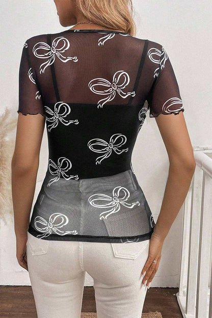 Bow Mesh Summer Top