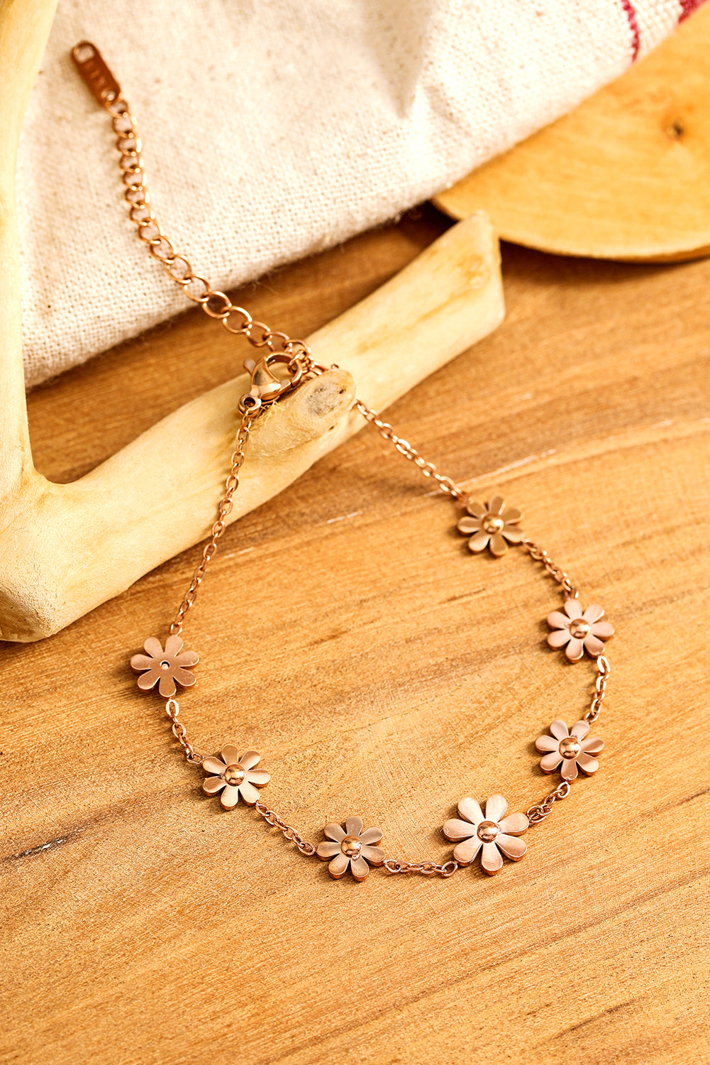 Gold Daisy Alloy Adjustable Bracelet