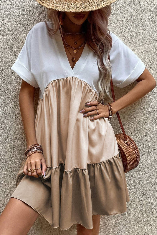 Light Beige Tiered Colorblock