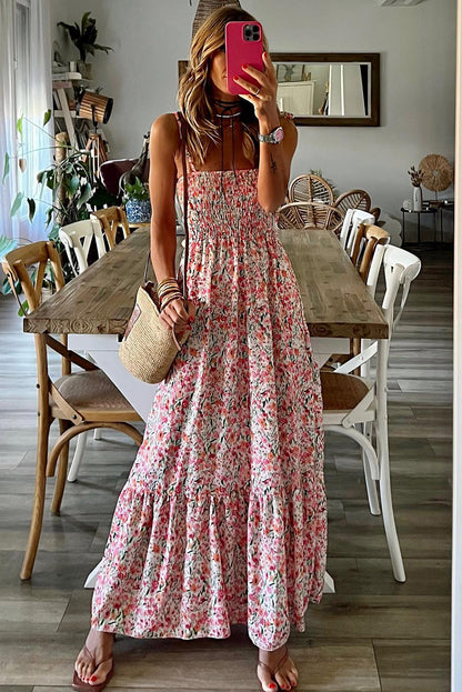 white floral maxi dress