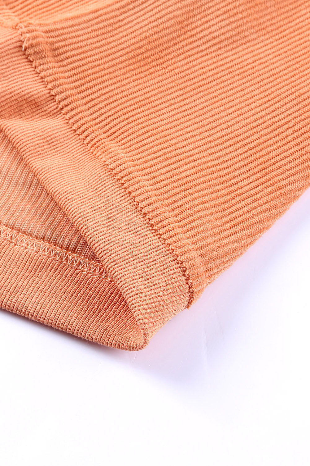 Apricot Drop Shoulder Ribbed Oversized Sweatshirt