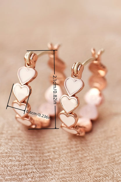 White Valentine Heart Hoop Earrings