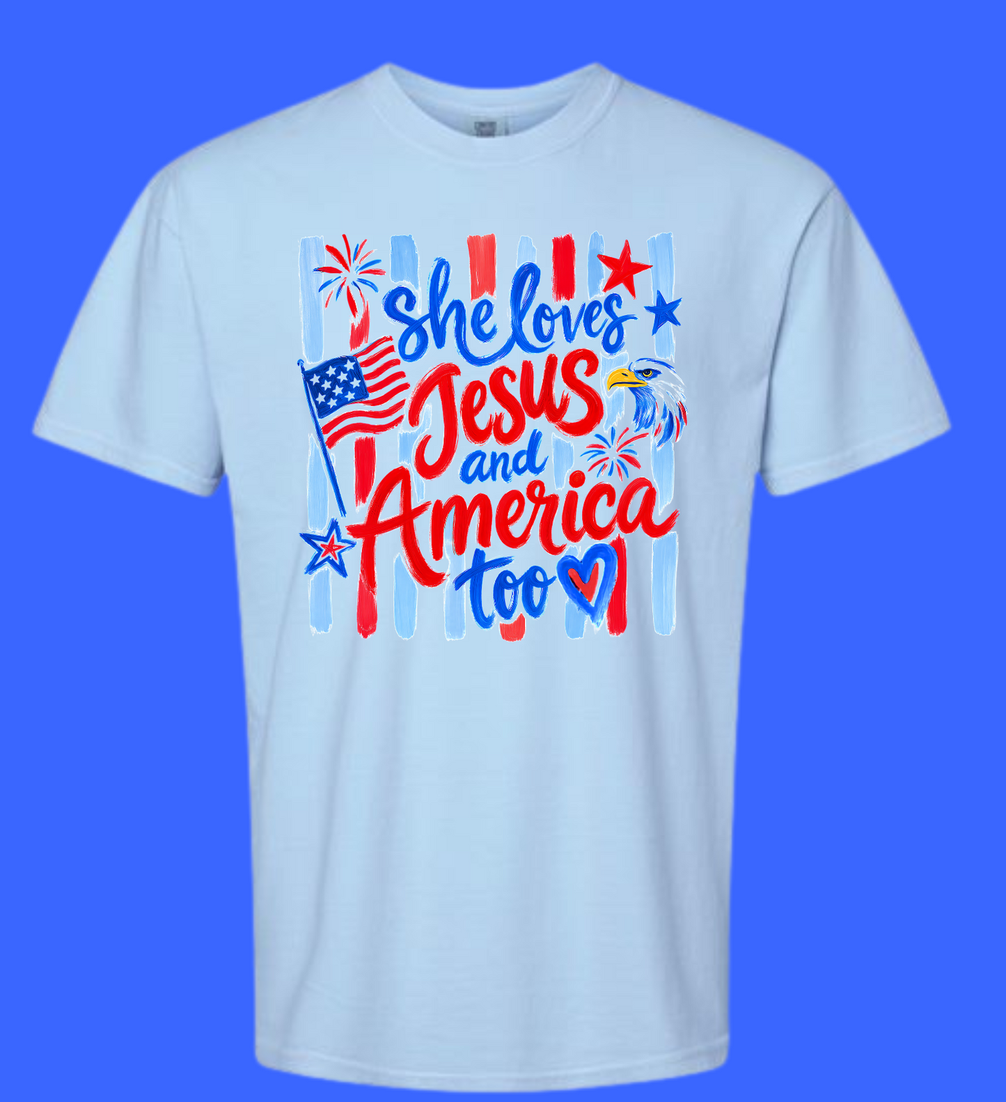 She Loves Jesus and America Too Graphic Tee