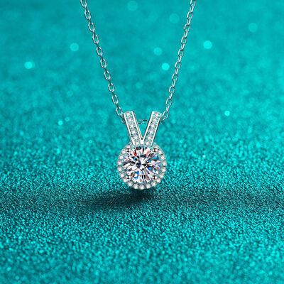 1 Carat Moissanite Rabbit Ears Shape Pendant Necklace