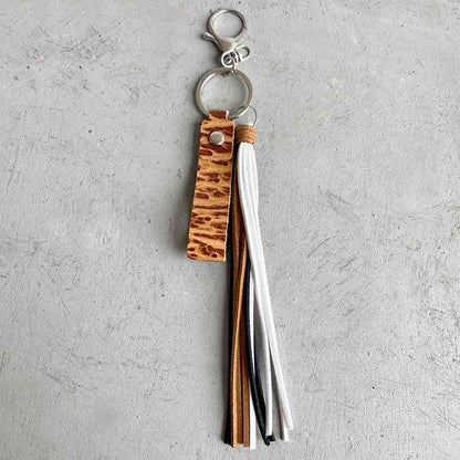 Genuine Leather Tassel Keychain